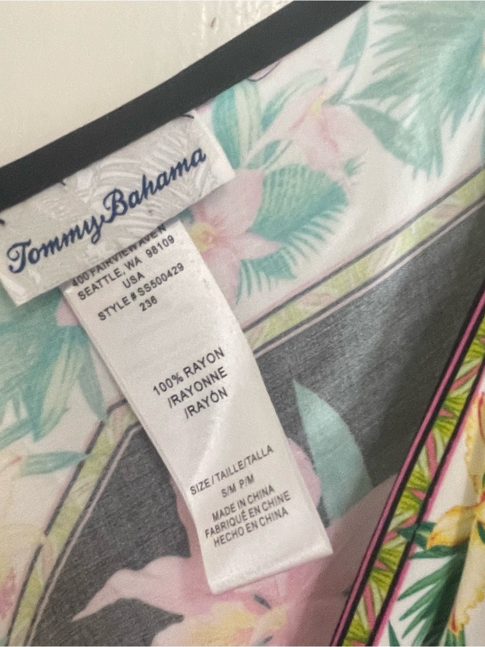 Tommy Bahama garden scarf cover up dress handkerchief hem small flowy - Picture 7 of 8